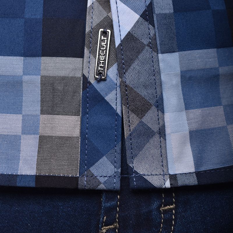 CAMISA CUADROS MANGA CORTA PERFECT FIT - AZUCEL