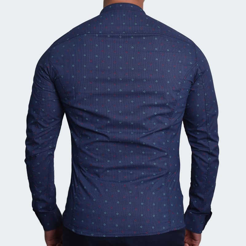 CAMISA MANGA LARGA CUELLO NERU PERFECT FIT - AZUL