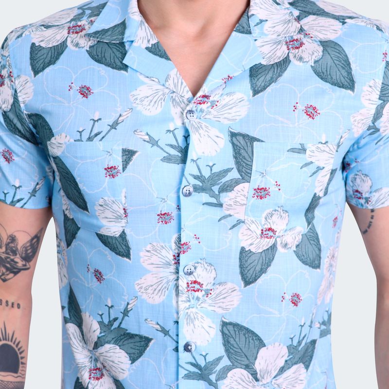 RELAXED FIT HAWAIIAN SHIRT - BLACEL