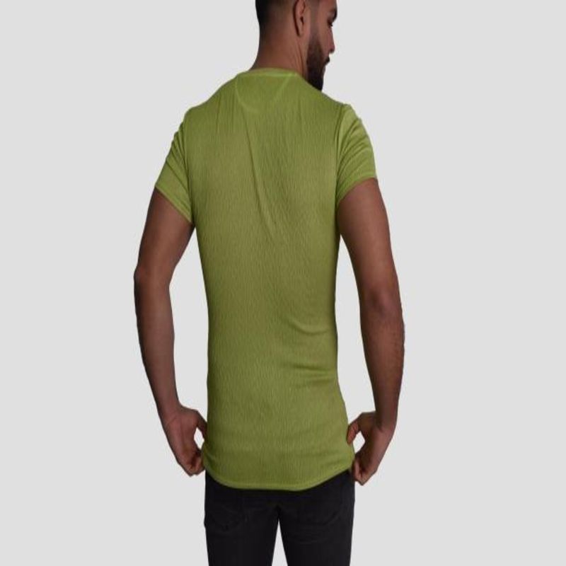 SHORT SLEEVE ROUND NECK JACQUARD POLO SHIRT - GREEN