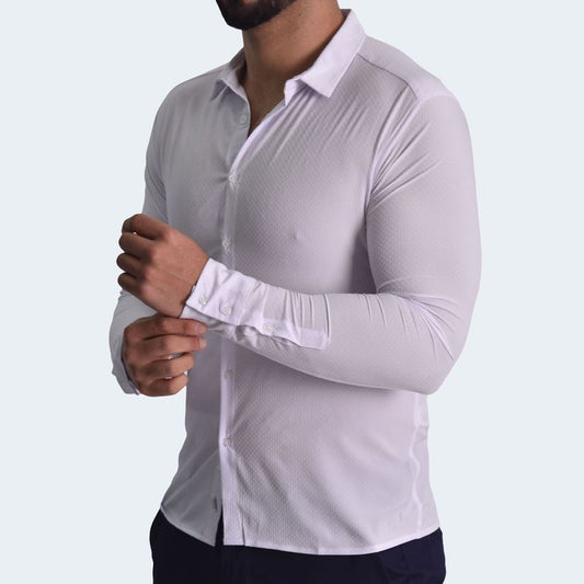 PERFECT FIT LONG-SLEEVED SHIRT - WHITE