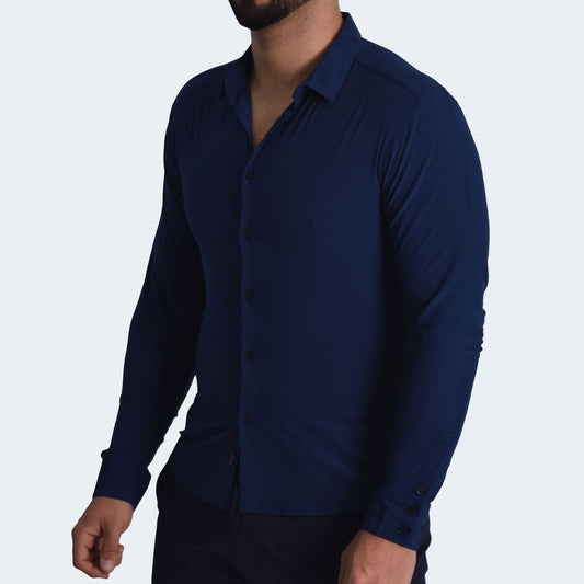 PERFECT FIT LONG-SLEEVED SHIRT - BLUE