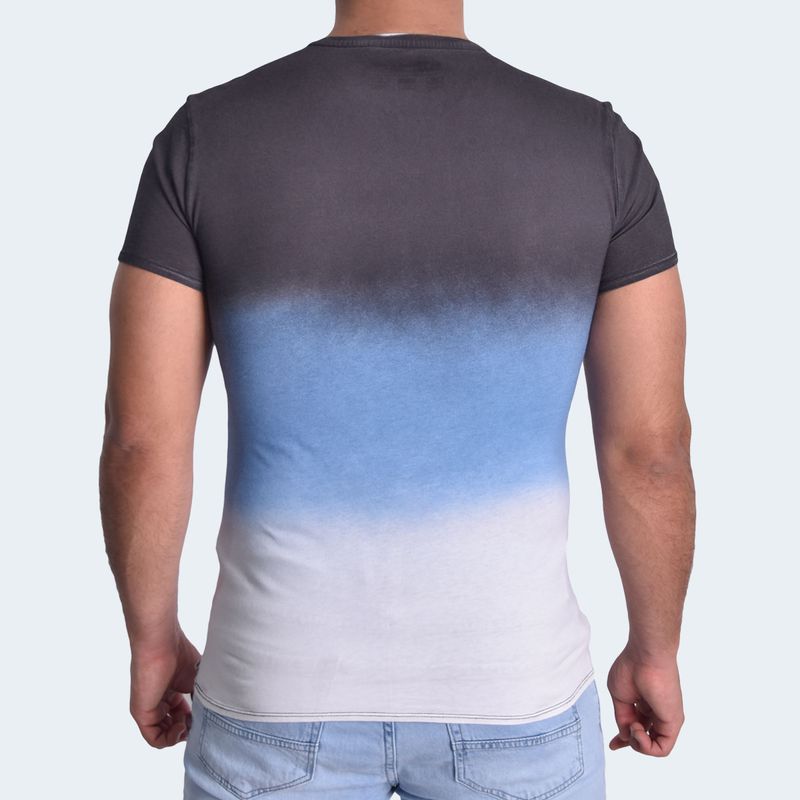 POLO CUELLO REDONDO TEÑIDO SPRAY TIE DYE - NEZUL