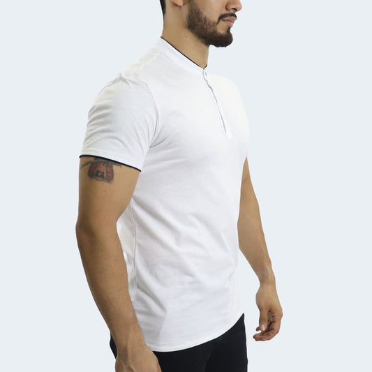 POLO CUELLO NERU MANGA CORTA - BLANCO