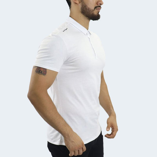 POLO CUELLO BOX MANGA CORTA - BLANCO