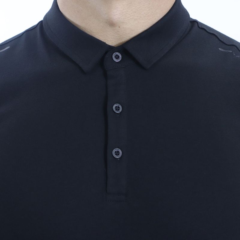 POLO CUELLO BOX MANGA CORTA - NEGRO