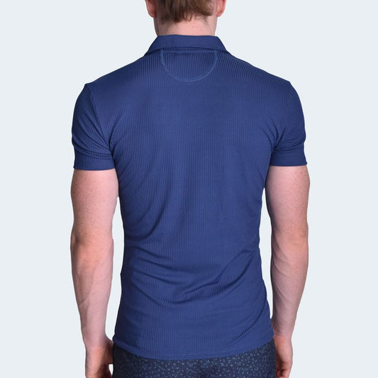 POLO CUELLO BOX MANGA CORTA - ACERO
