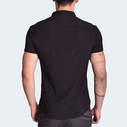 Lightweight and Breathable Premium Perfect Fit Short Sleeve Shirt - BLACK
