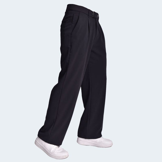 Pantalon Wide Leg para Hombre Estilo Old Money Perfect Fit Diseño Clásico Elegante y Versátil - NEGRO