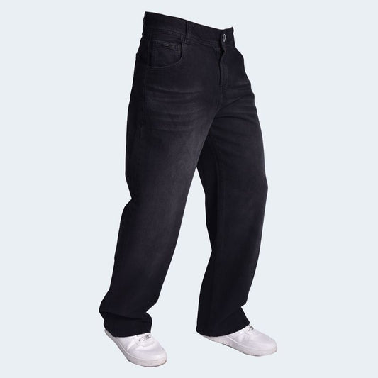 PANTALON DENIM CONFORT ENTALLE WIDE LEG - NEGRO