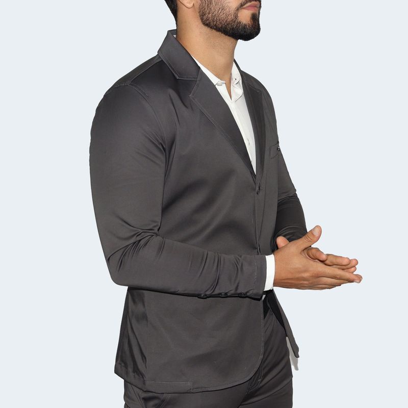 BLAZER SATINADO PERFECT FIT - PLOMO