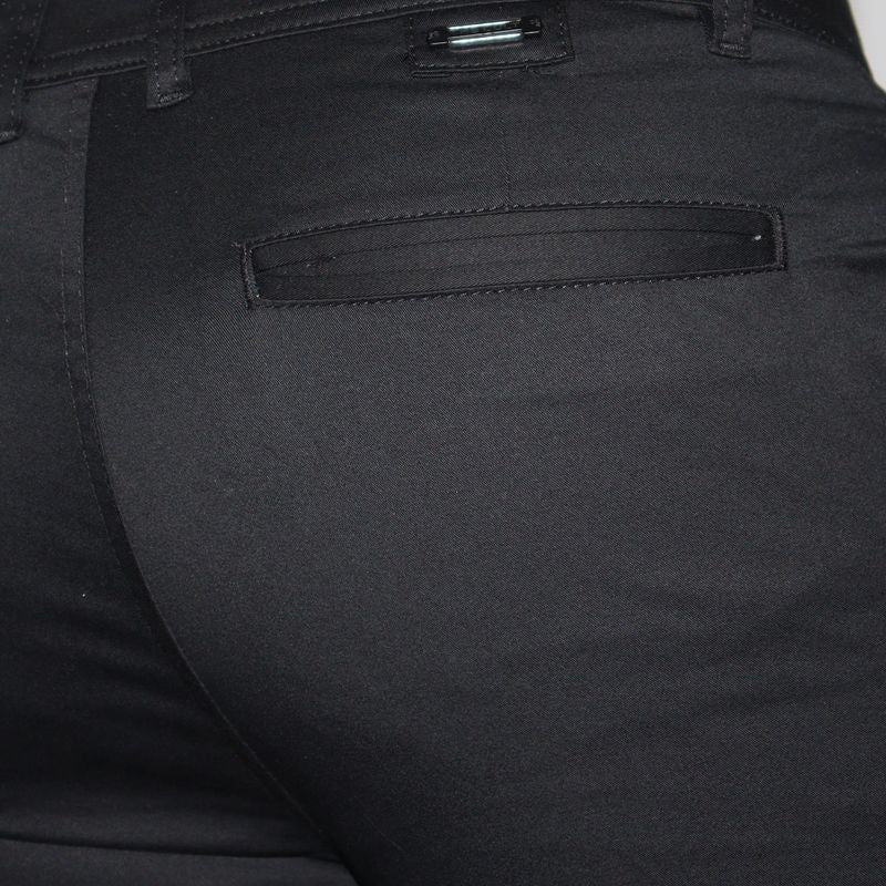 SEMI-SKINNY DRILL PANTS - BLACK