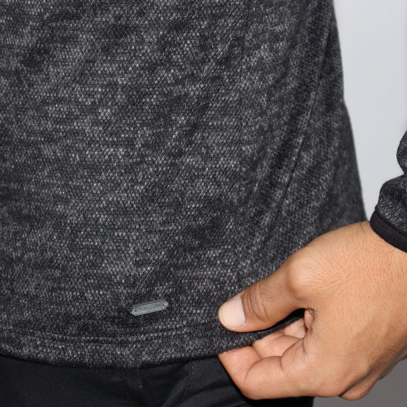 Signature crew neck sweatshirt, perfect fit - BLACK