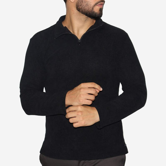 Men's Signature high-neck jacket with exclusive zipper - BLACK