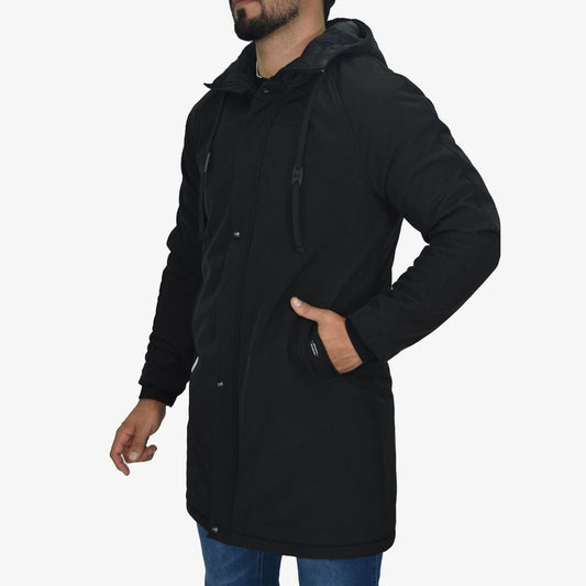 Parka Oversize Impermeable con Forro Acolchado - NEGRO