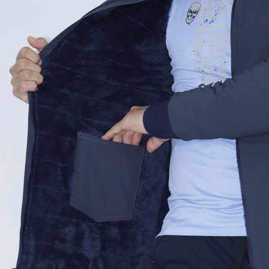 PARKA OVERSIZE IMPERMEABLE CON FORRO PELUCHE - NAVY