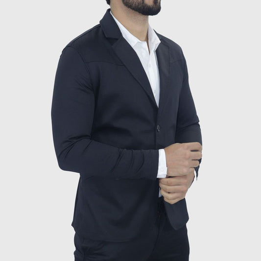 Satin Perfect Fit Blazer – Minimalist design with invisible pockets - BLACK