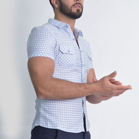Plaid shirt - Short sleeve - Modern Western style - Perfect Fit