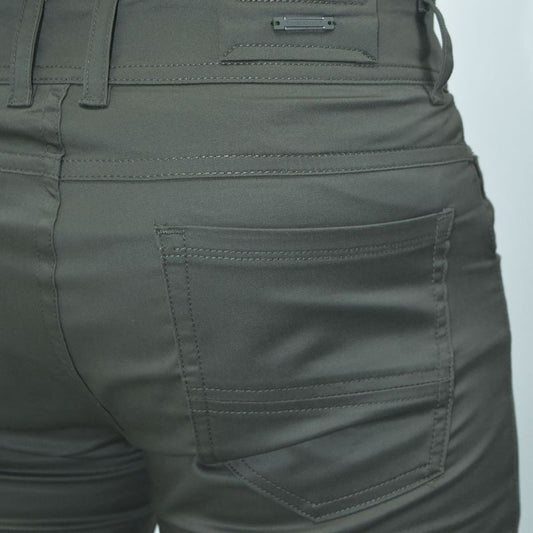 Pantalon drill semi pitillo confort - VERDE OLIVO