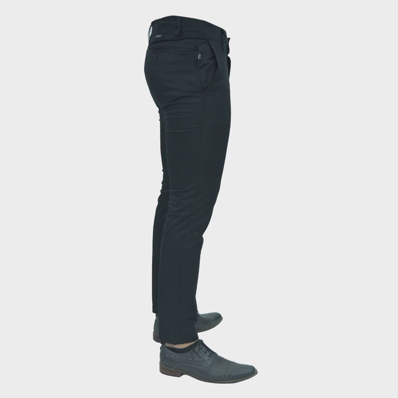 SKINNY DRILL TROUSERS - BLACK