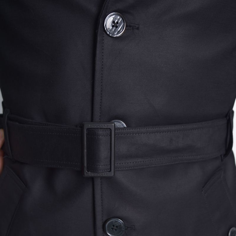 Signature satin short coat | Perfect Fit - BLACK