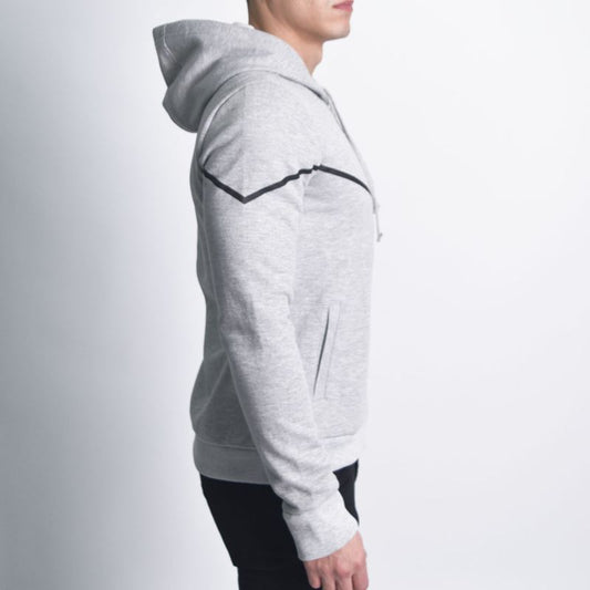 Hoodie afranelado con diseño estampado simetrico - MELANGE