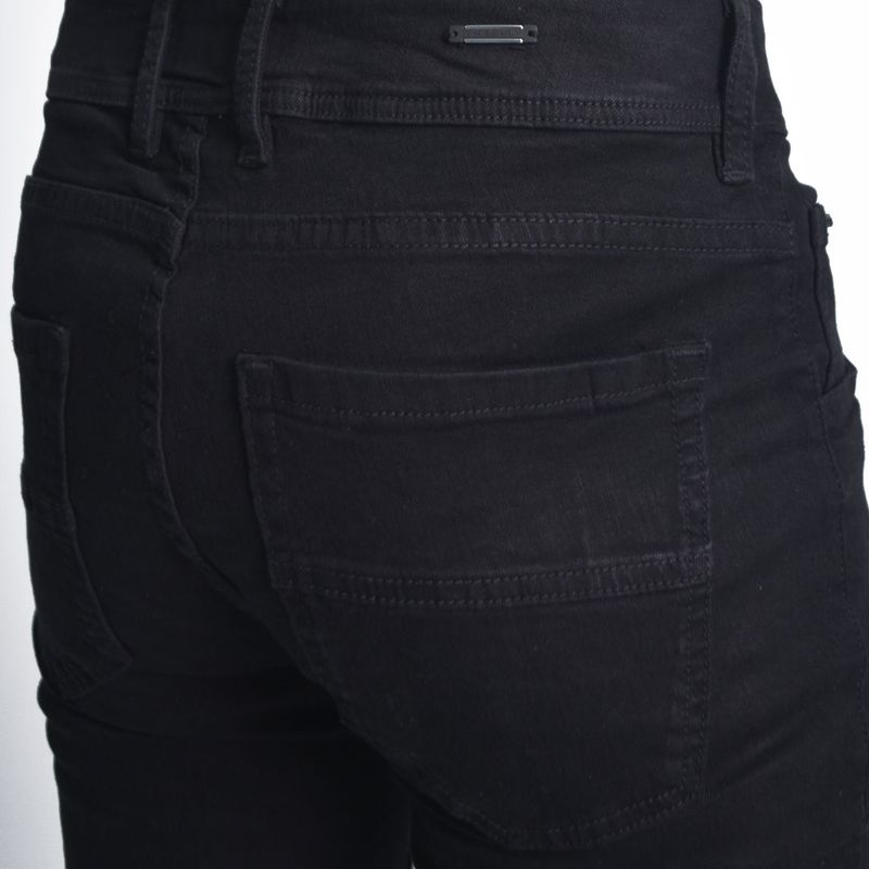 Pantalon denim semi pitillo Comfort stretch - NEGRO