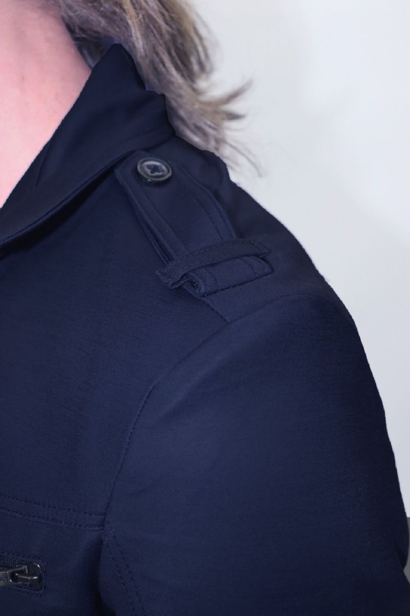 Signature short satin coat | Perfect Fit - NAVY