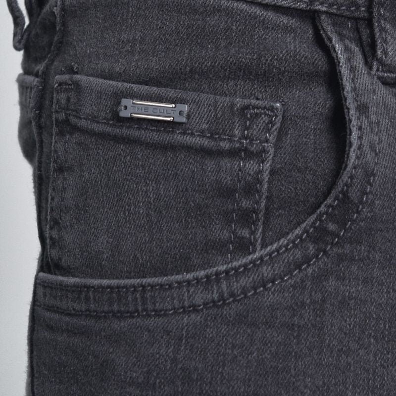 Pantalon denim semi pitillo Comfort stretch - PLOMO