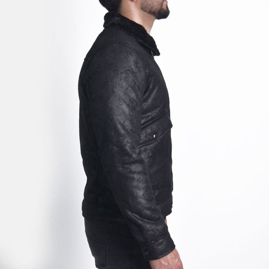 Casaca EcoCuero Texturizado Perfect Fit Estilo Biker SG
