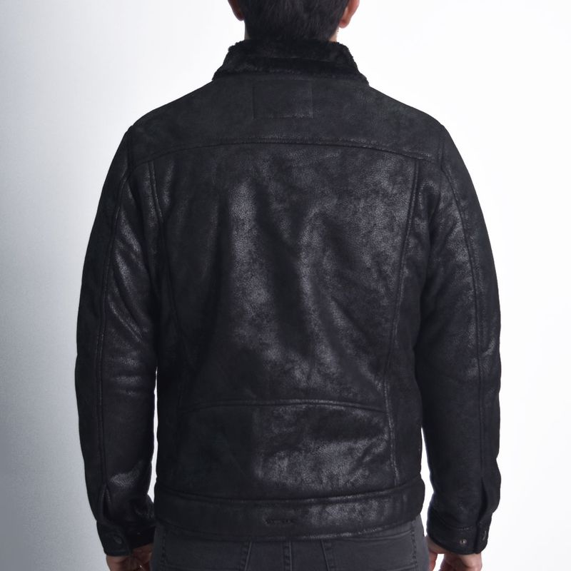 Casaca EcoCuero Texturizado Perfect Fit Estilo Biker SG