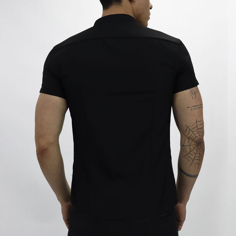 Camisa Manga Corta Cuello Neru Perfect Fit - NEGRO
