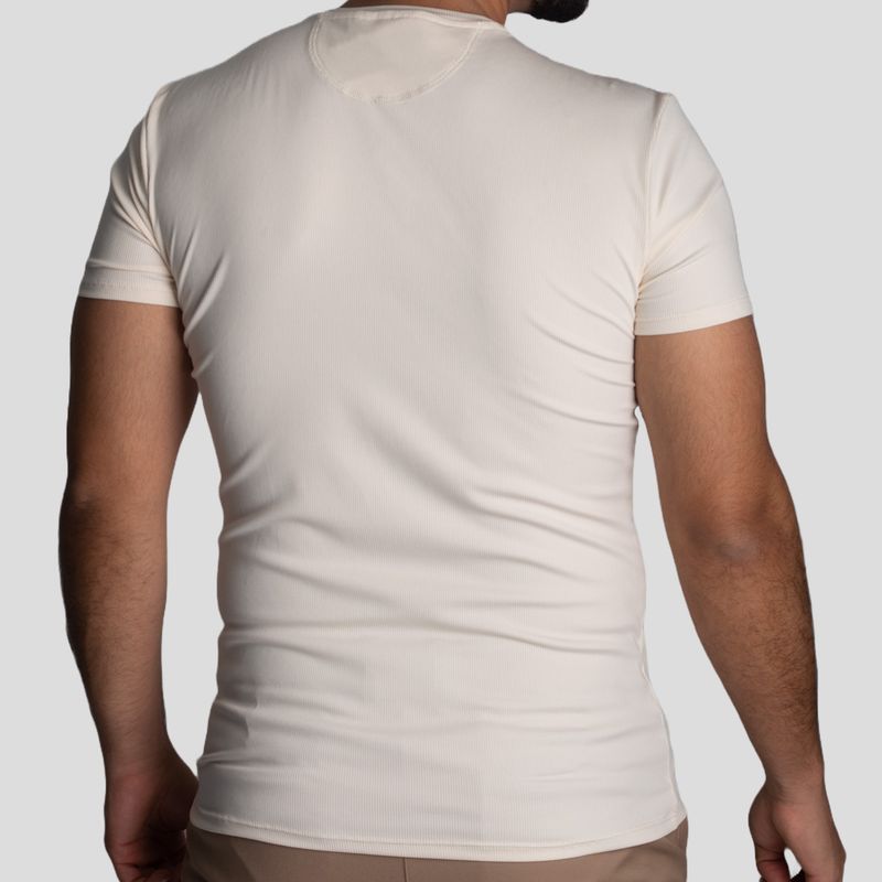 Short Sleeve Round Neck Polo | Perfect Fit - Fresh Effect Micro Ribbed