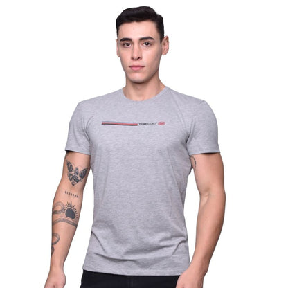 POLO MANGA CORTA CUELLO REDONDO PERFECT FIT - MELANGE
