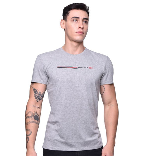 POLO MANGA CORTA CUELLO REDONDO PERFECT FIT - MELANGE