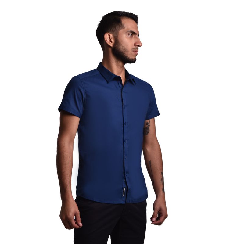 CAMISA MANGA CORTA PERFECT FIT - AZULINO