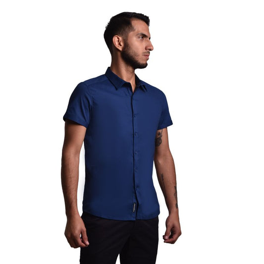 CAMISA MANGA CORTA PERFECT FIT - AZULINO