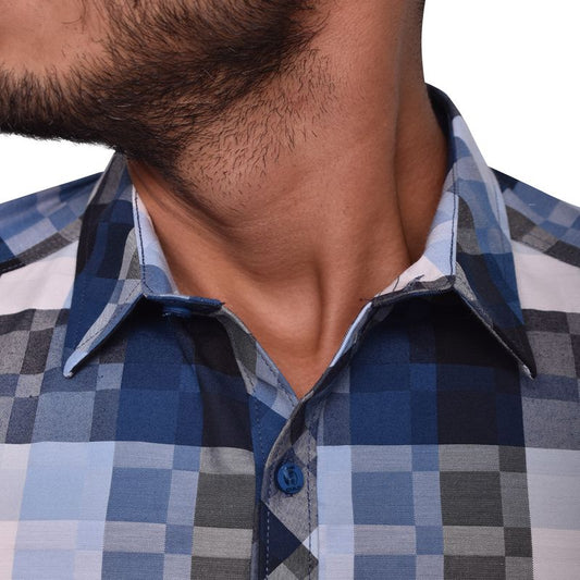 CAMISA CUADROS MANGA CORTA PERFECT FIT - AZUCEL