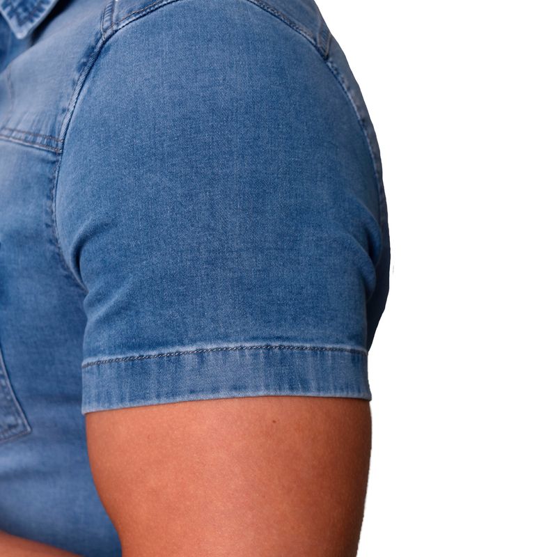 CAMISA DENIM MANGA CORTA PERFECT FIT - ICE