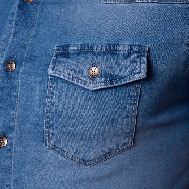 CAMISA DENIM MANGA CORTA PERFECT FIT - ICE
