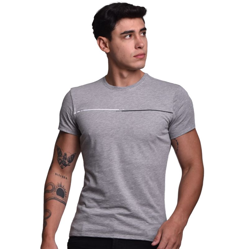 POLO CUELLO REDONDO MANGA CORTA - MELANGE