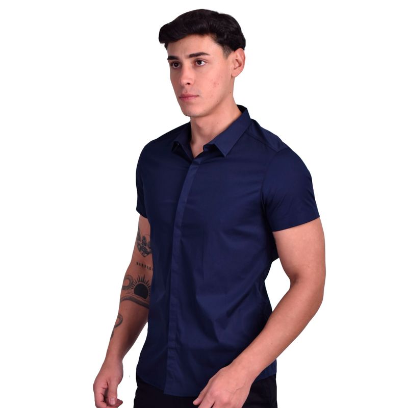 SHORT SLEEVE SHIRT PERFECT FIT - MIDNIGHT BLUE