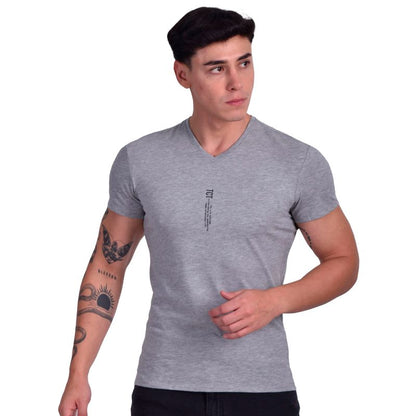 SHORT SLEEVE V-NECK POLO - HEATHERED