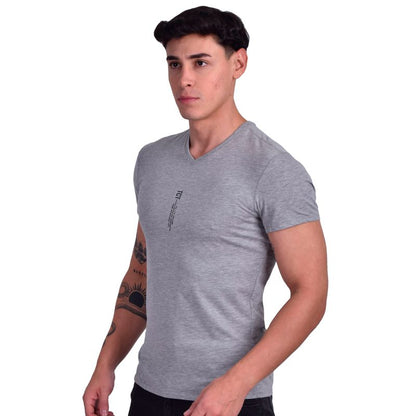 SHORT SLEEVE V-NECK POLO - HEATHERED