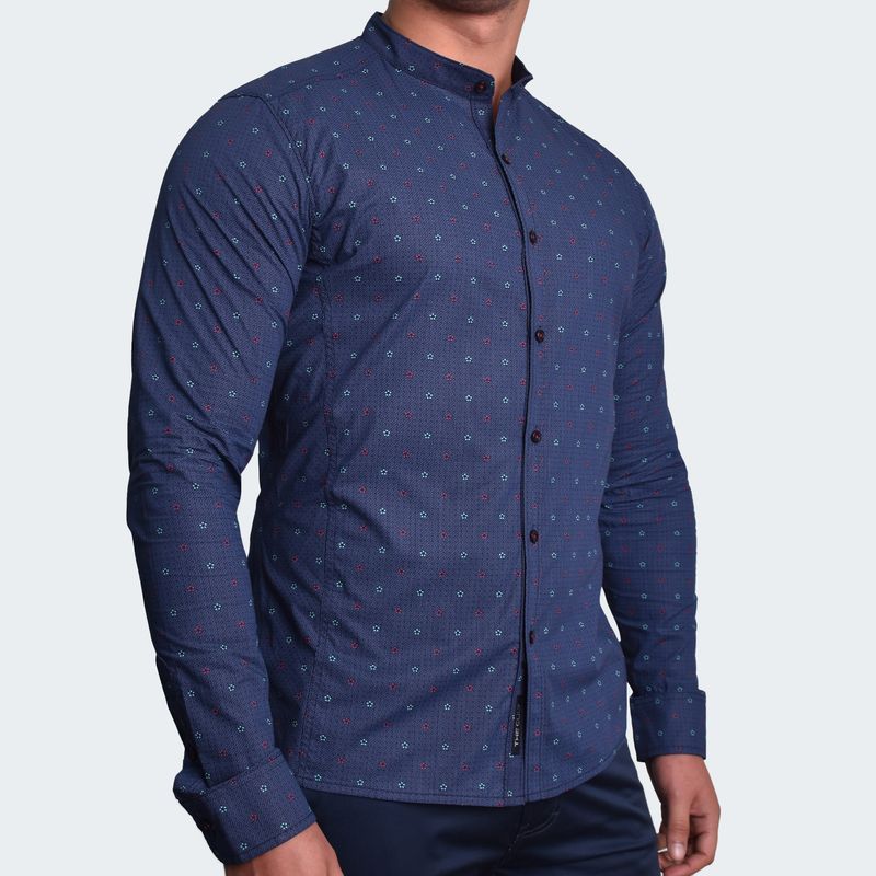 CAMISA MANGA LARGA CUELLO NERU PERFECT FIT - AZUL