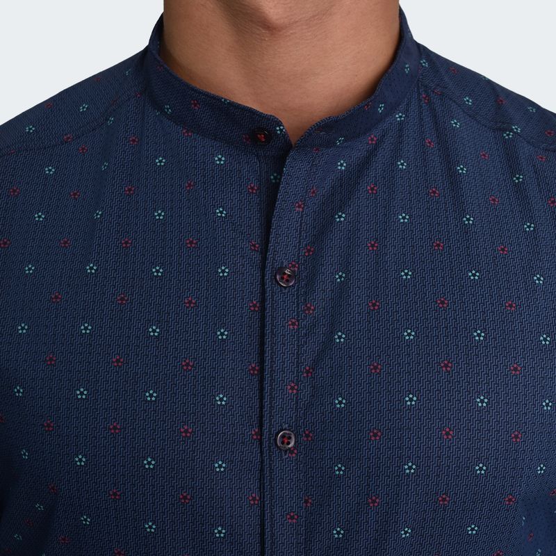 CAMISA MANGA LARGA CUELLO NERU PERFECT FIT - AZUL
