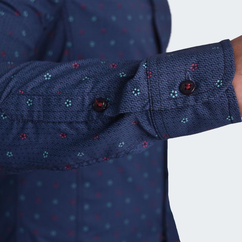 CAMISA MANGA LARGA CUELLO NERU PERFECT FIT - AZUL
