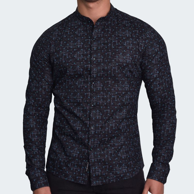 CAMISA MANGA LARGA CUELLO NERU PERFECT FIT - NEGRO