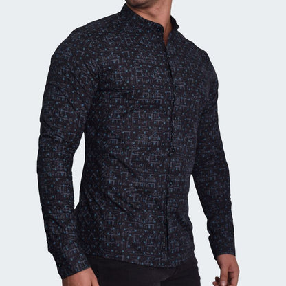 CAMISA MANGA LARGA CUELLO NERU PERFECT FIT - NEGRO