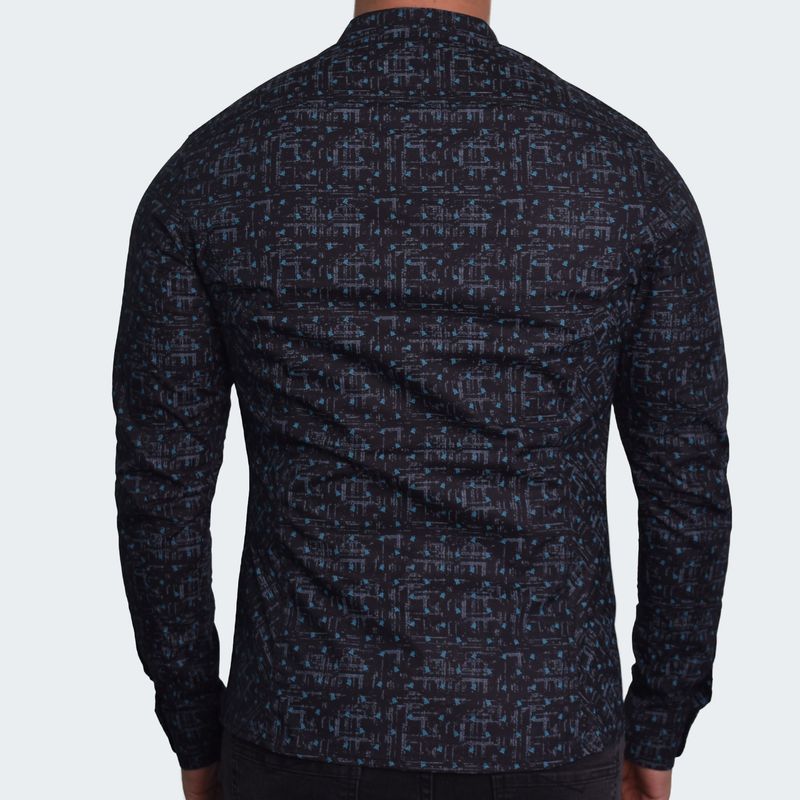 CAMISA MANGA LARGA CUELLO NERU PERFECT FIT - NEGRO